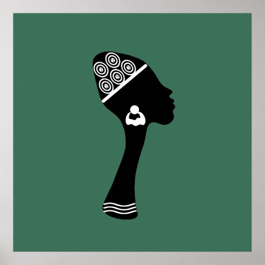 Afro-Amerikaans abstract vrouwenportret Poster (Voorkant)