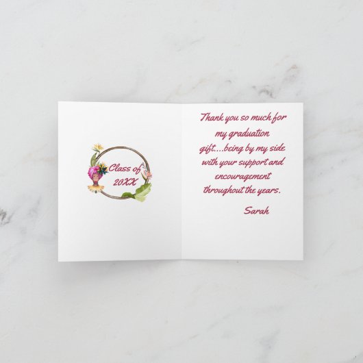 Afro-Amerikaans Afstuderen gevouwen bedankkaart (Binnen)