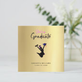 Afro-Amerikaans Afstuderen goud Aankondiging (Staand voorkant)