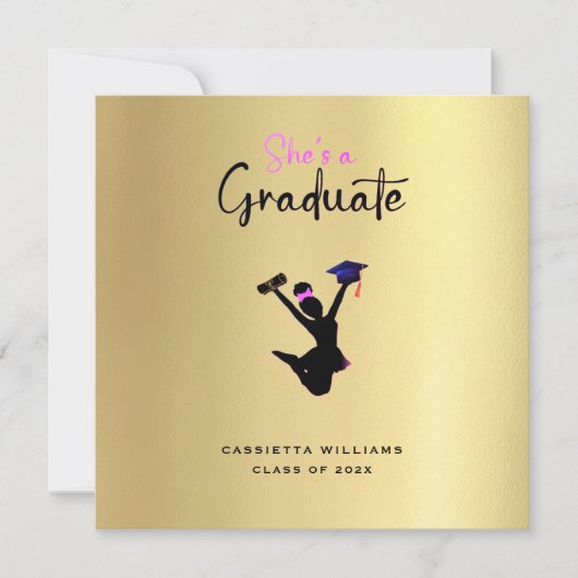 Afro-Amerikaans Afstuderen goud Aankondiging (Voorkant)