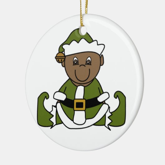  Afro-Amerikaans Baby Elf Ornament (Links)