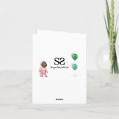 Afro-Amerikaans Baby Meisje - Het is een Meisje Ka Aankondiging (Achterkant)