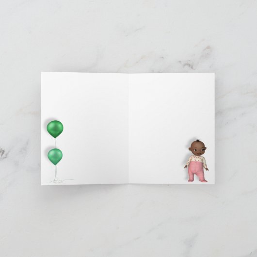 Afro-Amerikaans Baby Meisje - Het is een Meisje Ka Aankondiging (Binnen)