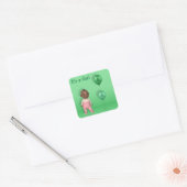 Afro-Amerikaans Baby Meisje - Het is een Meisje St Vierkante Sticker (Envelop)