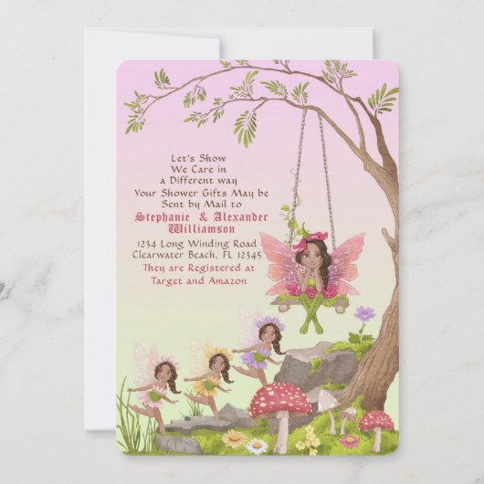 Afro-Amerikaans Baby shower Kaart (Achterkant)