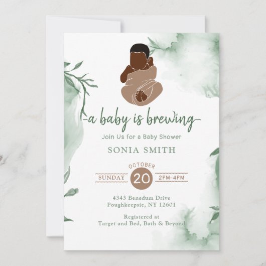 Afro-Amerikaans Baby shower Kaart (Voorkant)