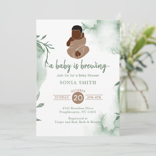 Afro-Amerikaans Baby shower Kaart (Staand voorkant)