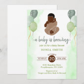 Afro-Amerikaans Baby shower Kaart (Voorkant / Achterkant)