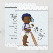 Afro-Amerikaans Baby shower Kaart (Voorkant / Achterkant)
