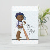Afro-Amerikaans Baby shower Kaart (Staand voorkant)