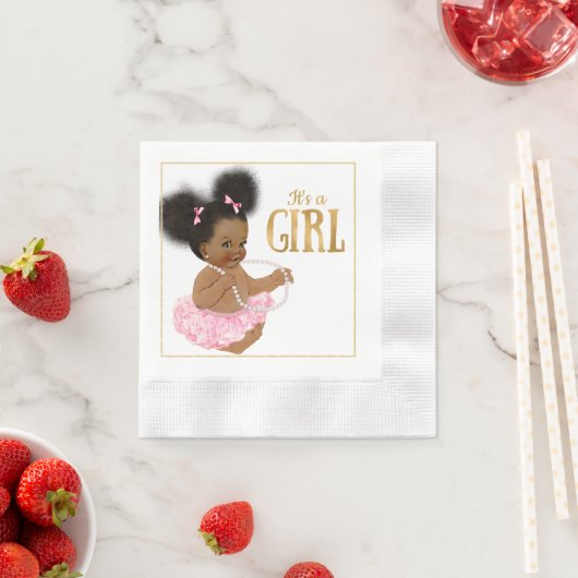 Afro-Amerikaans Baby shower Papieren servetten (Insitu)