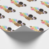 Afro-Amerikaans Baby Unicorn Wrapping Paper Cadeaupapier (Hoek)