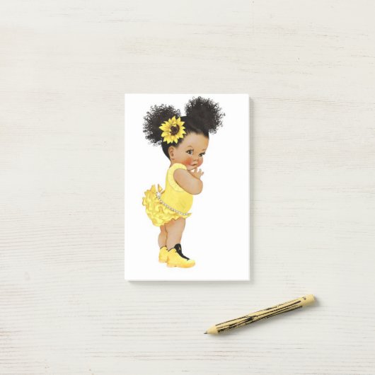Afro-Amerikaans baby voor zonnebloemen Post-it® Notes (Op bureau)