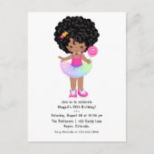 Afro-Amerikaans Candyland-meisje verjaardagsfeestj Briefkaart (Voorkant)
