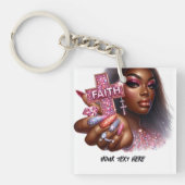 Afro-Amerikaans Christelijk "Faith" Inspirerend Sleutelhanger (Voorkant)