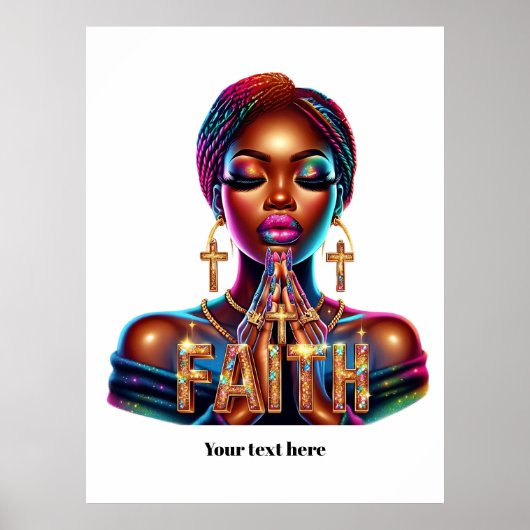 Afro-Amerikaans Christelijk Inspirerend Poster (Voorkant)