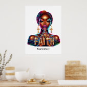 Afro-Amerikaans Christelijk Inspirerend Poster (Keuken)