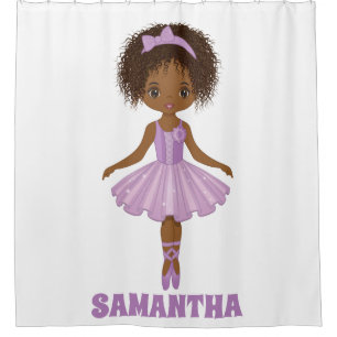 Afro-Amerikaans Cute Ballerina Shower-gordijn Douchegordijn
