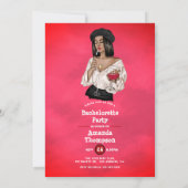 Afro-Amerikaans Frans Wine Woman Bachelorette Kaart (Achterkant)