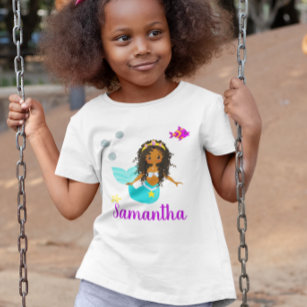 Afro-Amerikaans gepersonaliseerd Zeemeerminnend Cu T-shirt