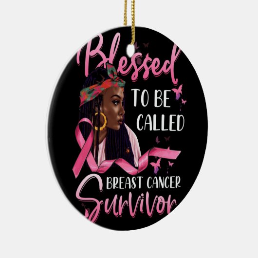 Afro-Amerikaans gezegend tegen borstkanker Keramisch Ornament (Rechts)