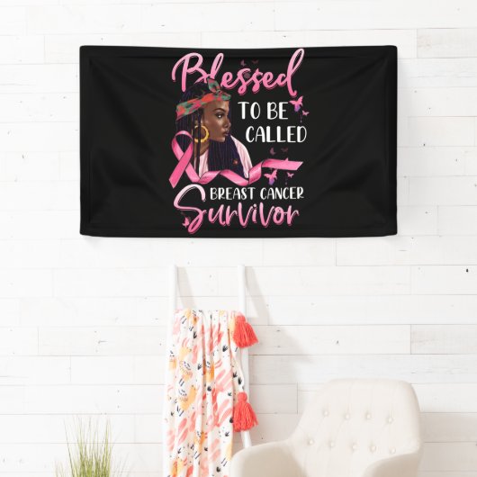 Afro-Amerikaans gezegend tegen borstkanker Spandoek (Insitu)