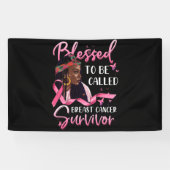 Afro-Amerikaans gezegend tegen borstkanker Spandoek (Horizontaal)