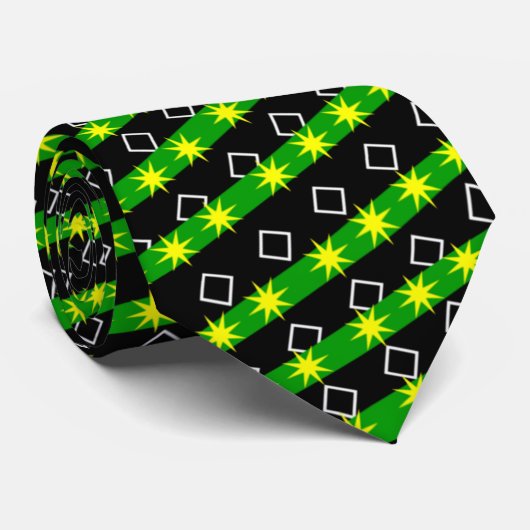 Afro-Amerikaans groen en zwart Stropdas (Opgerold)