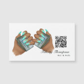 Afro-Amerikaans haar en nagels QR-code (Voorkant)