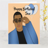 Afro-Amerikaans handvat en cadeautje Kaart (Gele Bloem)