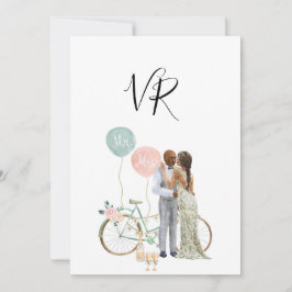 Afro-Amerikaans Illustratief paar bespaart de datu Save The Date