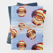 Afro-Amerikaans kerstcadeaupapier Inpakpapier Vel (In situ)