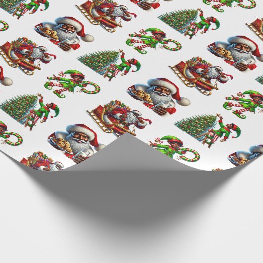 Afro-Amerikaans kerstinpakpapier Cadeaupapier (Hoek)