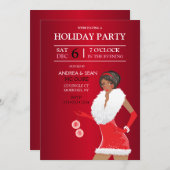 Afro-Amerikaans Kerstmode meisje feestdag Kaart (Voorkant / Achterkant)