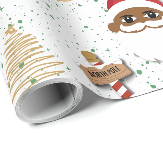 Afro-Amerikaans kerstpapier Cadeaupapier (Rol Hoek)