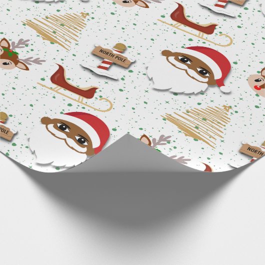 Afro-Amerikaans kerstpapier Cadeaupapier (Hoek)