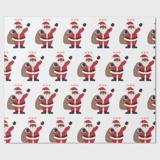 Afro-Amerikaans kerstpapier Cadeaupapier (Vlak)