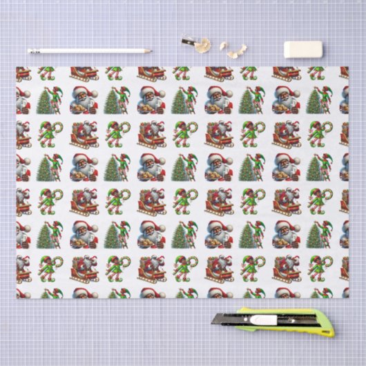 Afro-Amerikaans kerstpapier Tissuepapier (Craft)