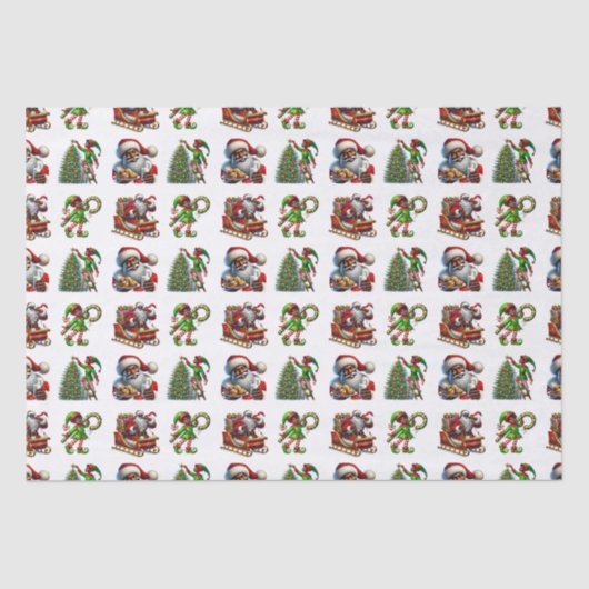 Afro-Amerikaans kerstpapier Tissuepapier (Voorkant)