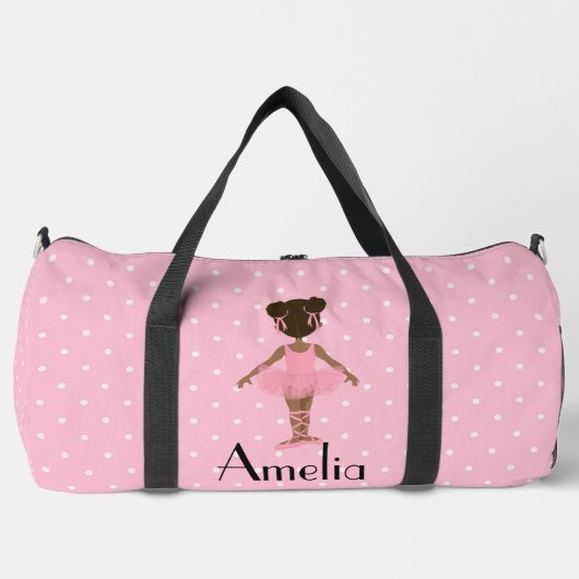 Afro-Amerikaans kind ballerina duffel tas (Voorkant)