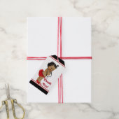Afro-Amerikaans lieveheersbeestje Baby shower Cadeaulabel (Met Touw)