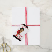 Afro-Amerikaans lieveheersbeestje Baby shower Cadeaulabel (Met Touw)