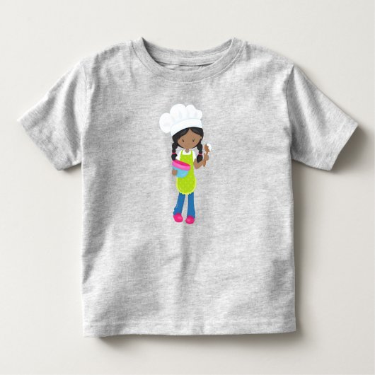 Afro-Amerikaans meisje, bakken, bakker, bakkerij Kinder Shirts (Voorkant)