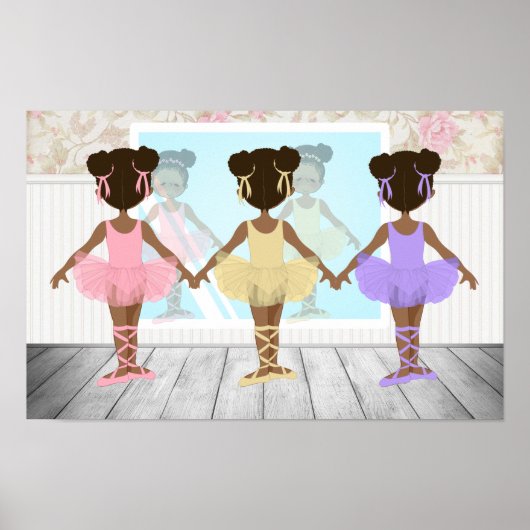 Afro-Amerikaans meisje ballerina poster (Voorkant)