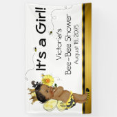 Afro-Amerikaans meisje Bee Baby Shower Spandoek (Verticaal)