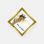 Afro-Amerikaans meisje Bumble Bee Baby shower Servetten (Hoek)