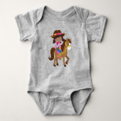 Afro-Amerikaans meisje, cowgirl, sheriff, paard Romper (Voorkant)