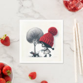 Afro-Amerikaans meisje dat haar hond uitlaat Servet (Insitu)