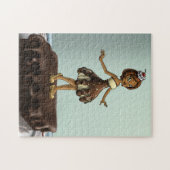 Afro-Amerikaans meisje en chocolade sundae Legpuzzel (Horizontaal)