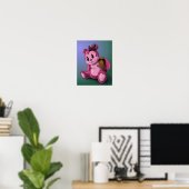 Afro-Amerikaans meisje en teddybeer Poster (Thuiskantoor)